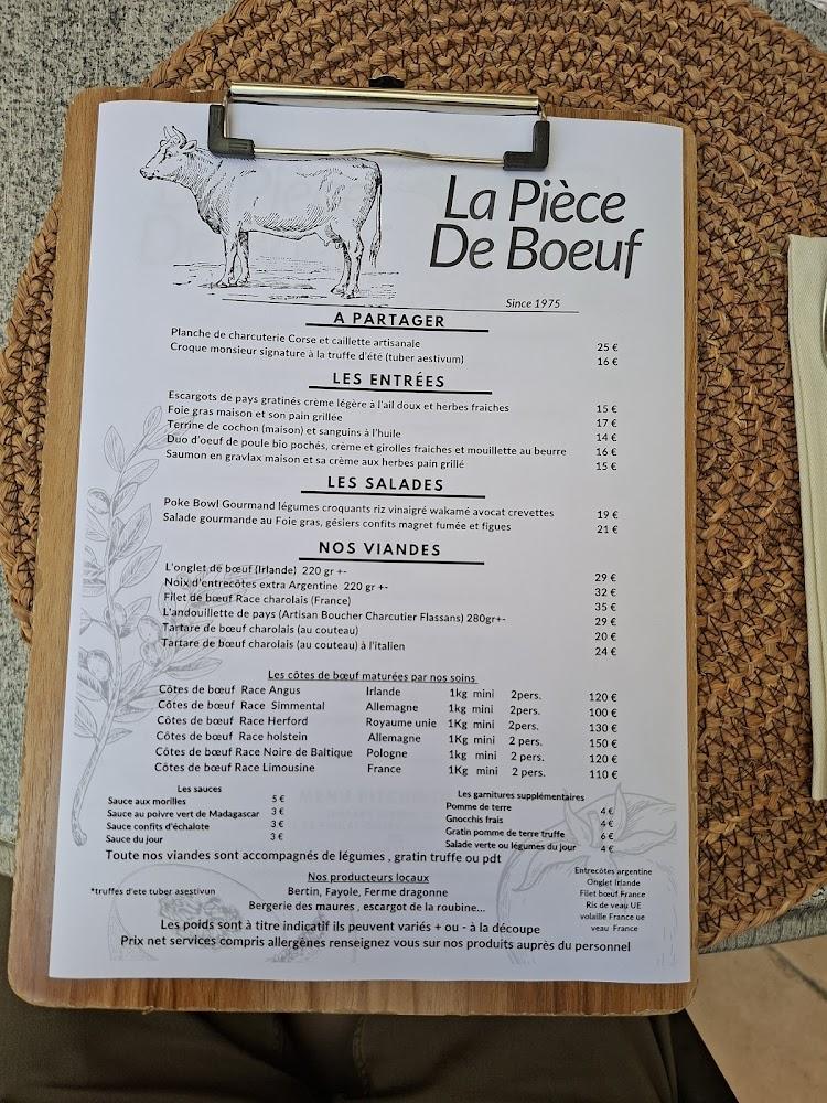La Pièce de Bœuf - Menu Image 1