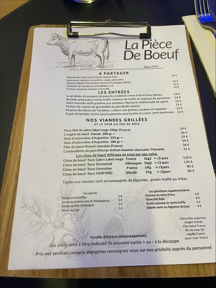 La Pièce de Bœuf - Menu Image 3